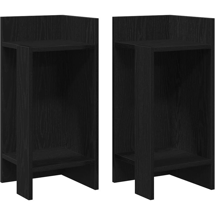 Mesas auxiliares 2 uds con estante negro 25,5x27x60 cm - comfortxl