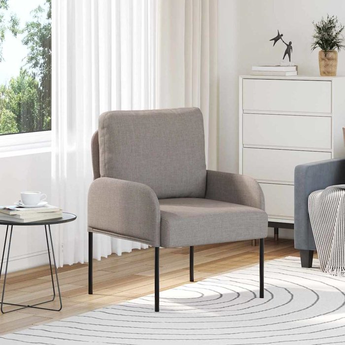 Sofás con cojín 55cm taupé madera contrachapada vidaxl