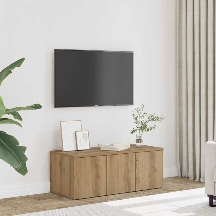 Mueble de tv de roble hecho a mano, 80x34x30 cm, madera de ingeniería