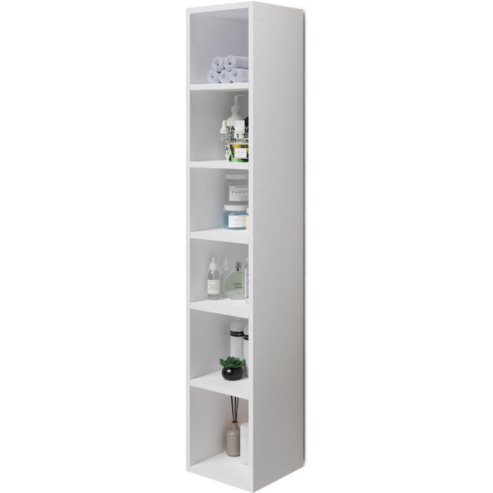 Mueble de pared abierto multiusos en blanco al.180x30x30cm