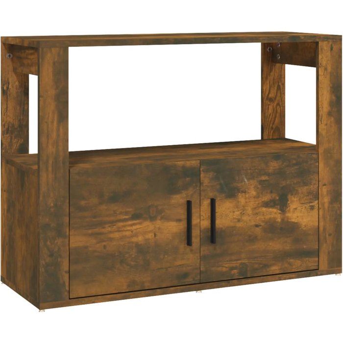 Aparador madera contrachapada color roble ahumado 80x30x60 cm - comfortxl