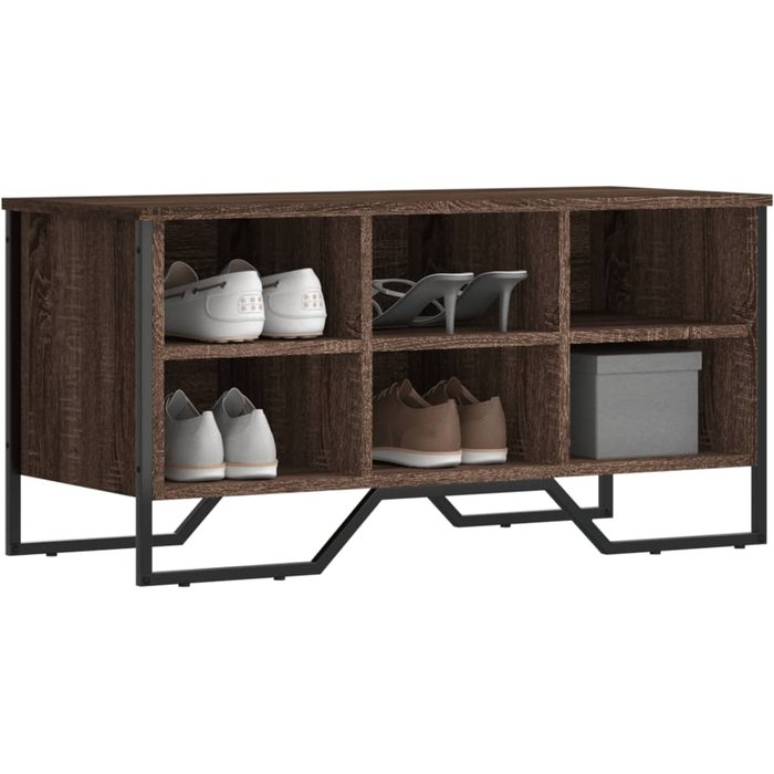 Zapatero roble marrón 90x38x45,5 cm madera contrachapada