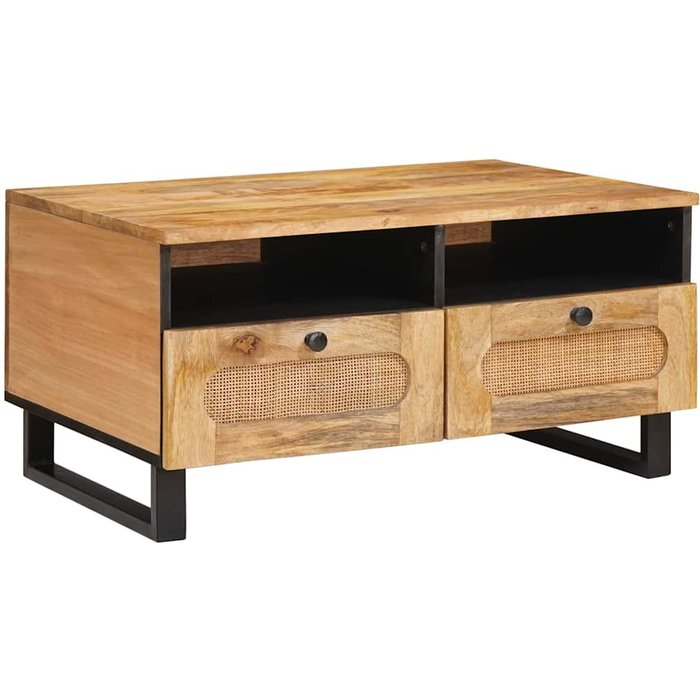 Mesa de café con cajón roble artesanal 80 x 54 x 40 cm vidaxl