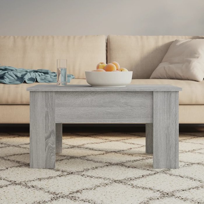 Mesa de centro sonoma, gris, 79x49x41 cm, madera de ingeniería. - pangivo