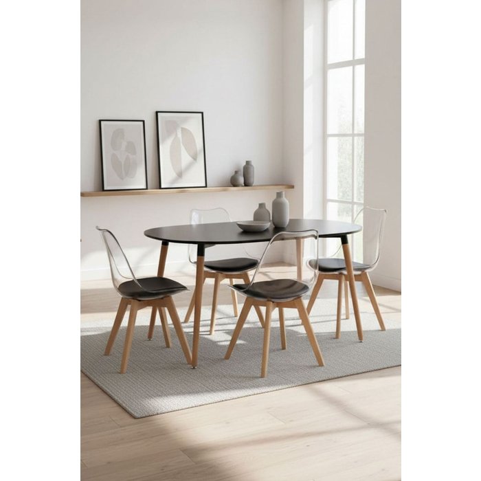 Regalos miguel - estilo nórdico - mesa tower ovalada - negro