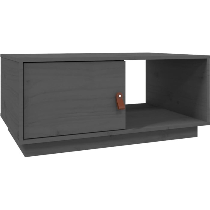 Mesa de centro de madera maciza de pino gris 80x50x35,5 cm - comfortxl