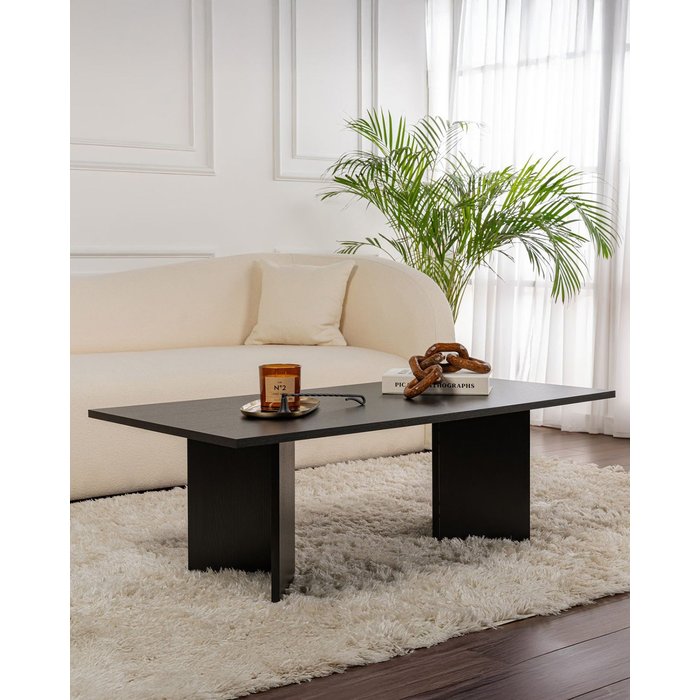 Mesa de centro rosalyn negro para hogar moderno mueble de almacenaje - homekit