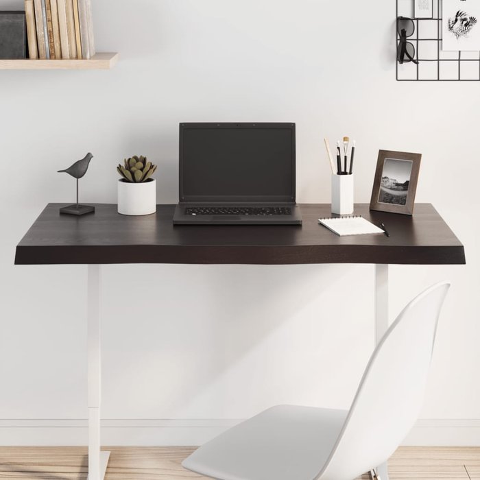 Tablero mesa madera tratada borde vivo marrón 100x50x(2-4) cm - comfortxl