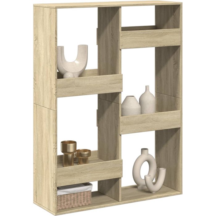 Tabique divisorio de roble sonoma, 100x33x135cm, madera de ingeniería. - pangivo