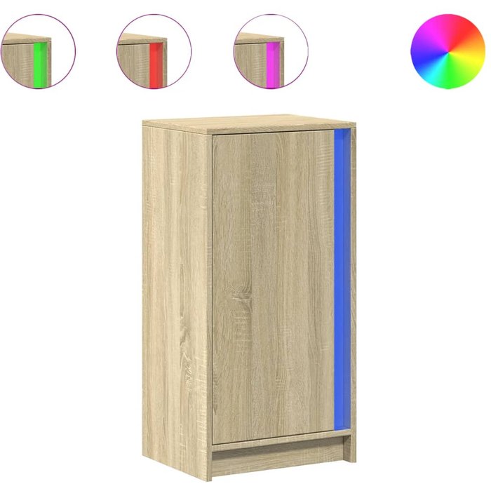 Aparador con led madera ingeniería roble sonoma 42,5x34x85 cm - comfortxl