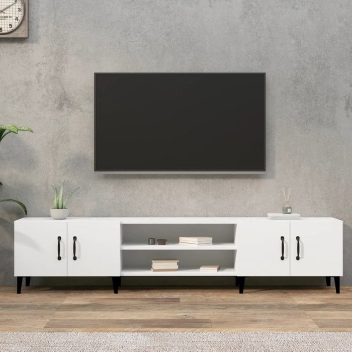 Mueble para tv madera contrachapada blanco 180x31,5x40 cm v1544 unico / blanco