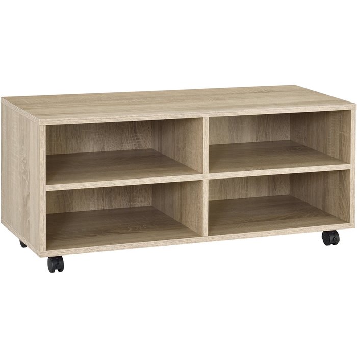 Mueble de almacenaje con ruedas 90 x 35 x 41 cm roble sonoma 03_0006866