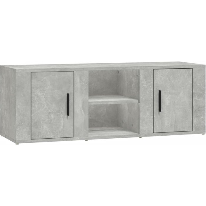 Mueble de tv de contrachapado gris hormigón 100x31,5x35 cm - comfortxl