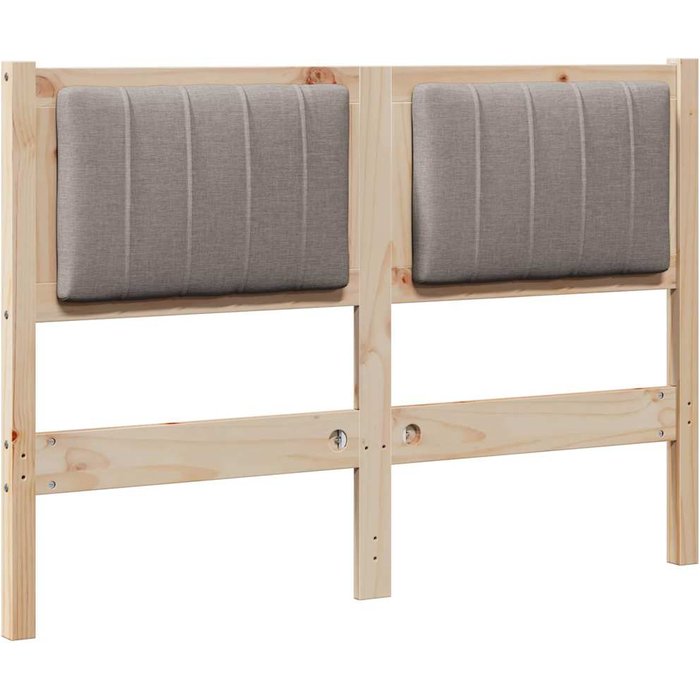 Cabecero cama - mueble cabecero tapizado marrón 120 cm madera de pino macizo