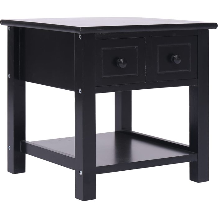 Maison exclusive - mesa auxiliar madera de paulownia negro 40x40x40 cm