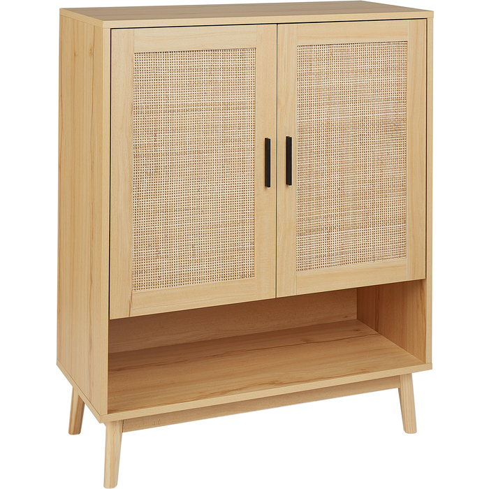 Beliani zapatero perote ratán marrón claro