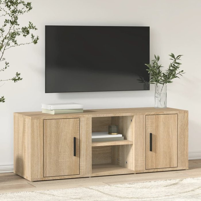Mueble de tv, roble sonoma, 100x31,5x35 cm, madera de ingeniería