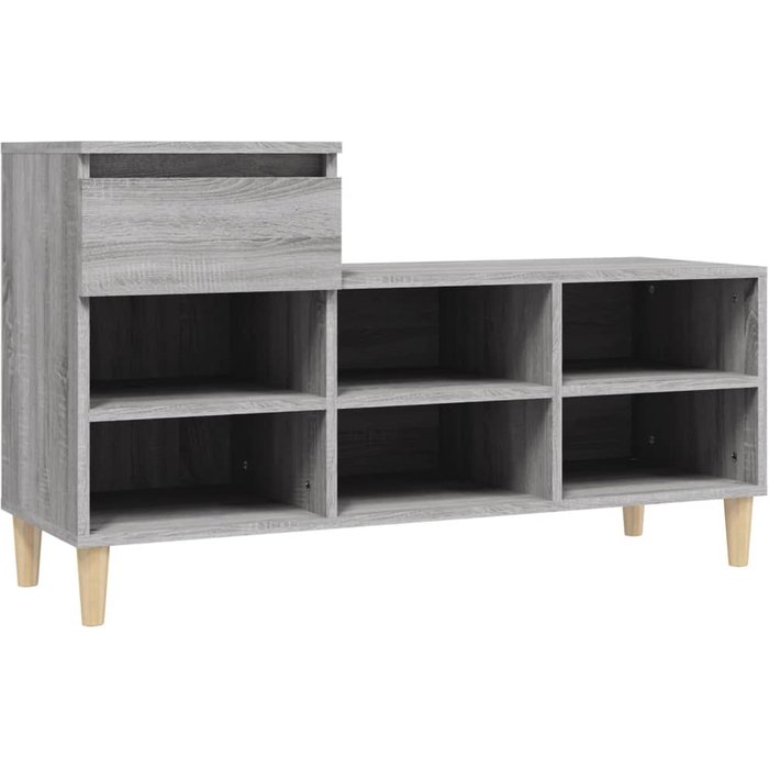 Mueble zapatero madera contrachapada gris sonoma 102x36x60 cm - comfortxl