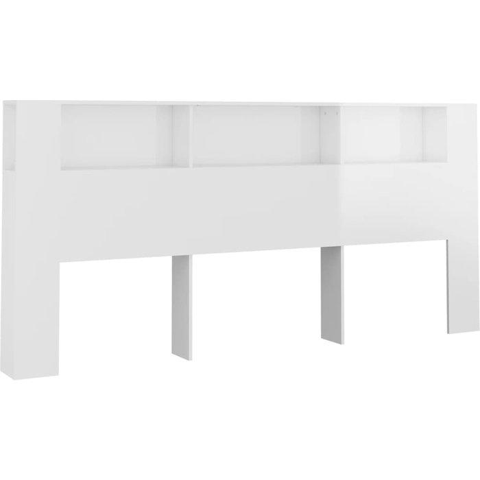 Cabecero cama mueble cabecero - blanco brillante 220x18,5x104,5 cm