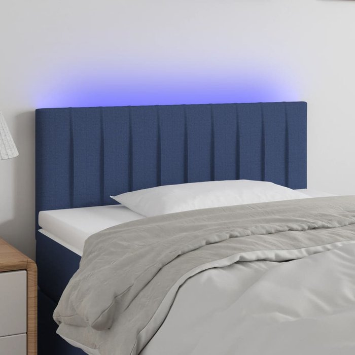 Cabecero led azul 90x5x78/88 cm tela
