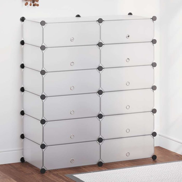 Zapatero apilable con 12 compartimentos