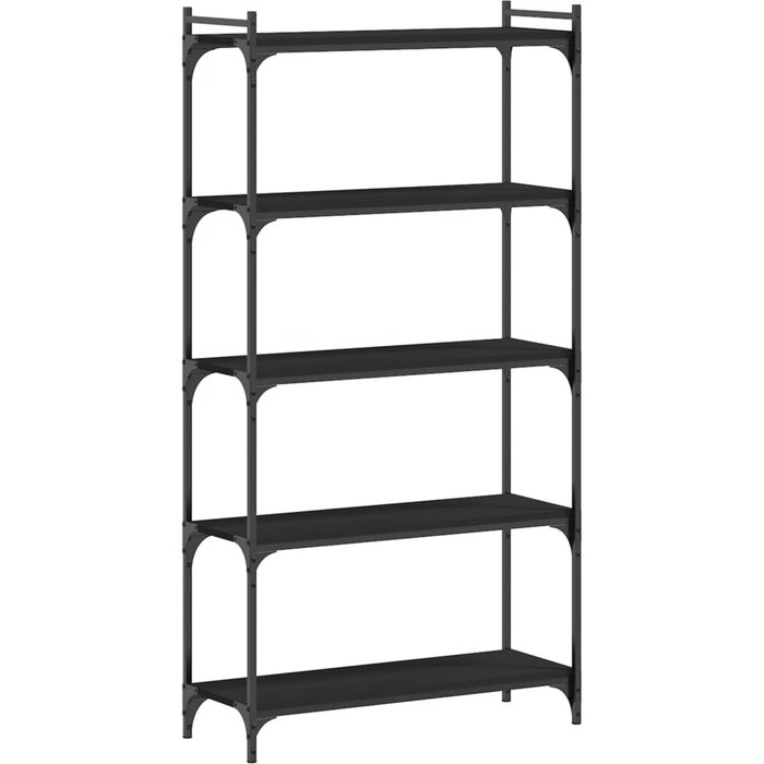 Librería de 5 estantes madera de ingeniería negro 80x30x154 cm – comfortxl