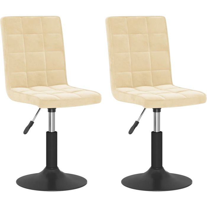 2 uds sillas de comedor | silla de cocina giratorias terciopelo crema cfw66341