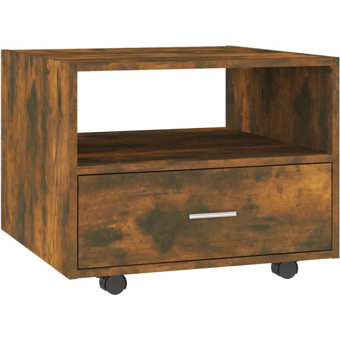 Mesa de centro madera de ingeniería roble ahumado 55x55x40 cm - comfortxl