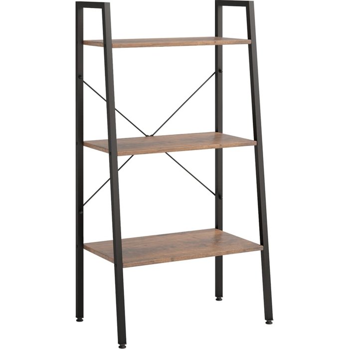 Estantería de pie 3 baldas marrón oscuro y negro 56x35x108 cm – comfortxl