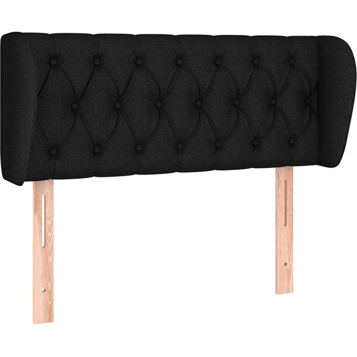 Cabecero cama - mueble cabecero de tela negro 103x23x78/88 cm