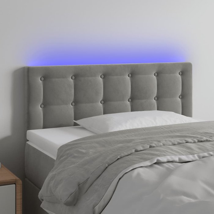 Maison exclusive - cabecero con led de terciopelo gris claro 100x5x78/88 cm