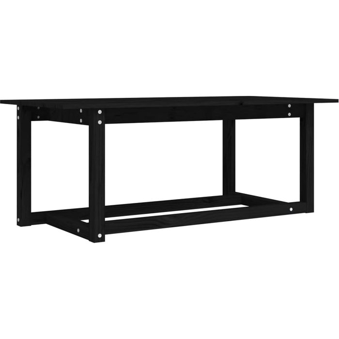 Mesa de centro de madera maciza de pino negro 110x55x45 cm - comfortxl