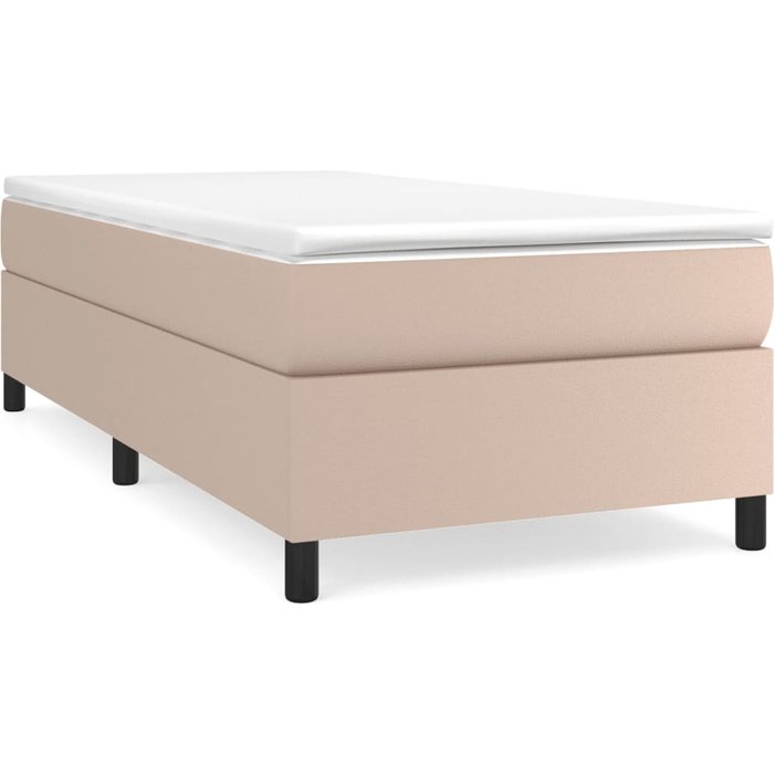 Estructura cama sin colchón cuero sintético capuchino 100x200cm — comfortxl