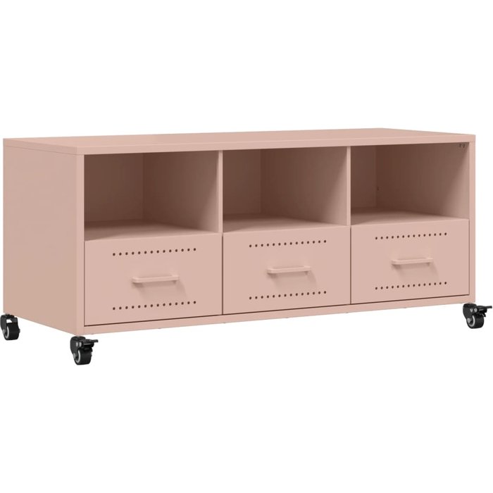 Mueble para tv acero laminado en frío rosa 100,5x39x43,5 cm - comfortxl
