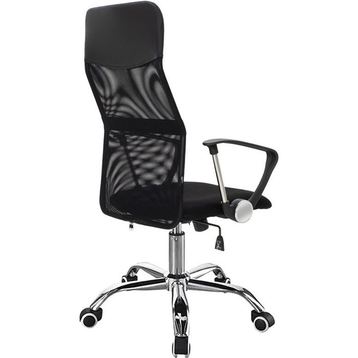 Silla de oficina de tela negra 61x59x109,5-123 cm