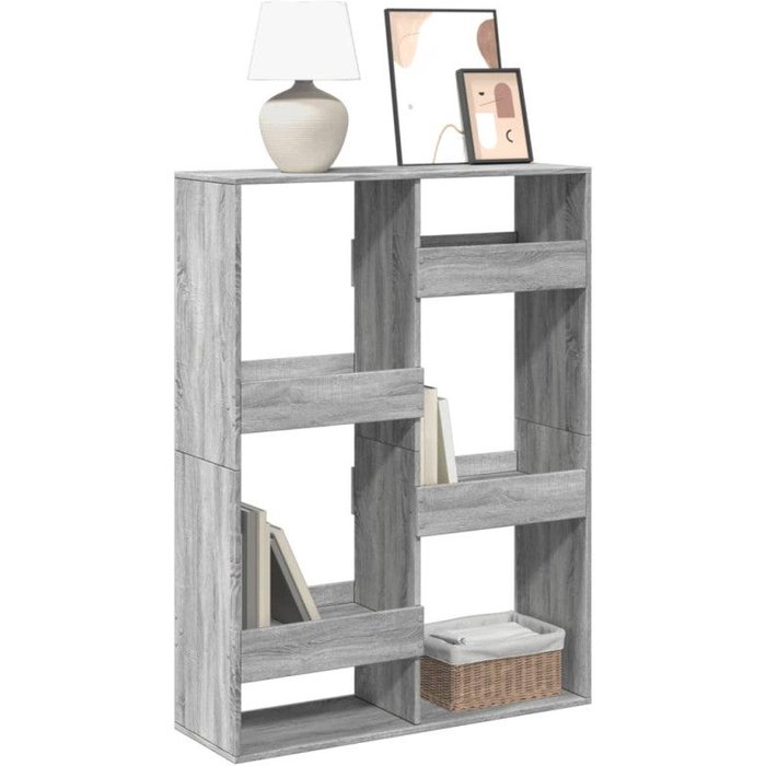 Estantería de madera de ingeniería gris sonoma 100x33x135 cm vidaxl