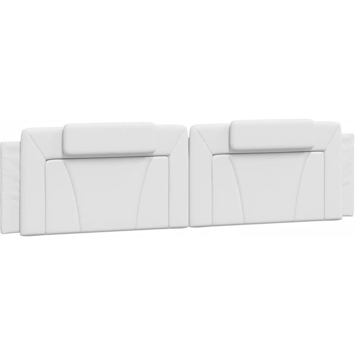 Cabecero de cama acolchado cuero sintético blanco 200 cm - comfortxl