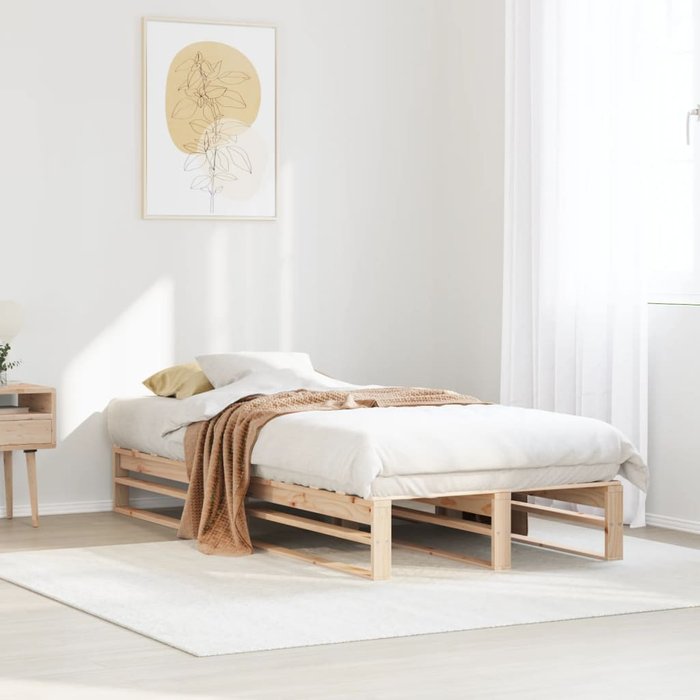 Estructura de cama sin colchón 90x190 cm madera maciza de pino
