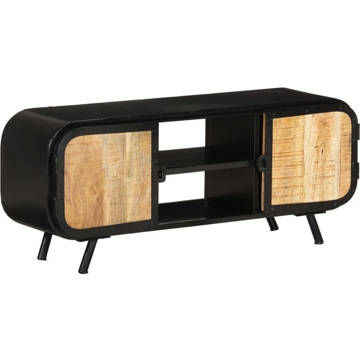 Mueble para tv de madera maciza de mango rugosa 110x30x45 cm