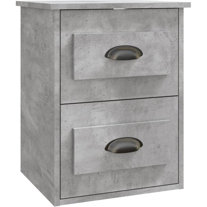 Mesita de noche de pared gris hormigón 41,5x36x53 cm - comfortxl