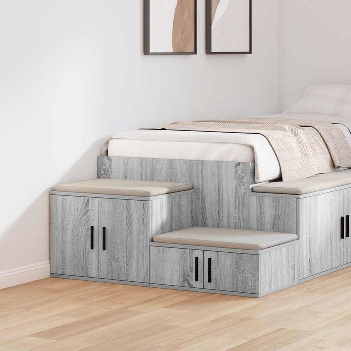 Maison exclusive - armario de almacenamiento 2 pcs gris sonoma 118 x 41 x 40 cm