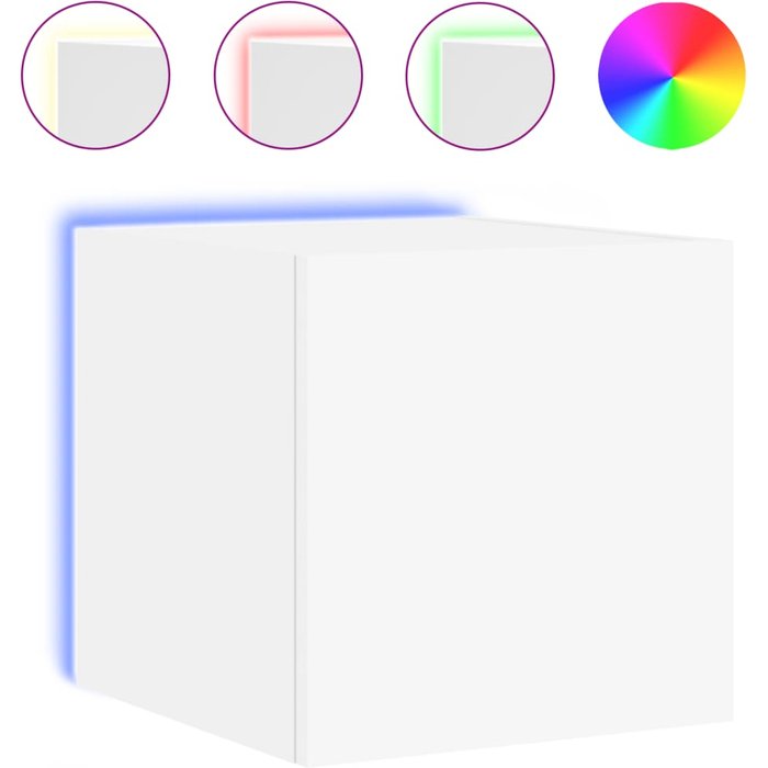 Mueble de tv de pared con iluminación led blanca 30,5x35x30 cm - comfortxl
