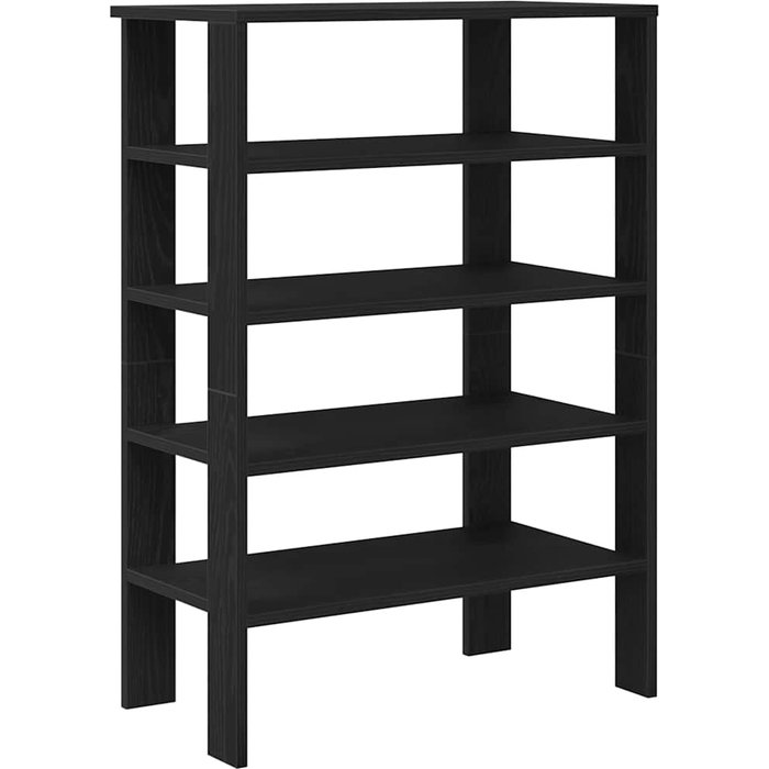 Zapatero de contrachapado negro 61x32x87,5 cm - comfortxl