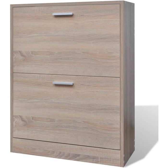 Zapatero color roble con 2 compartimentos - comfortxl