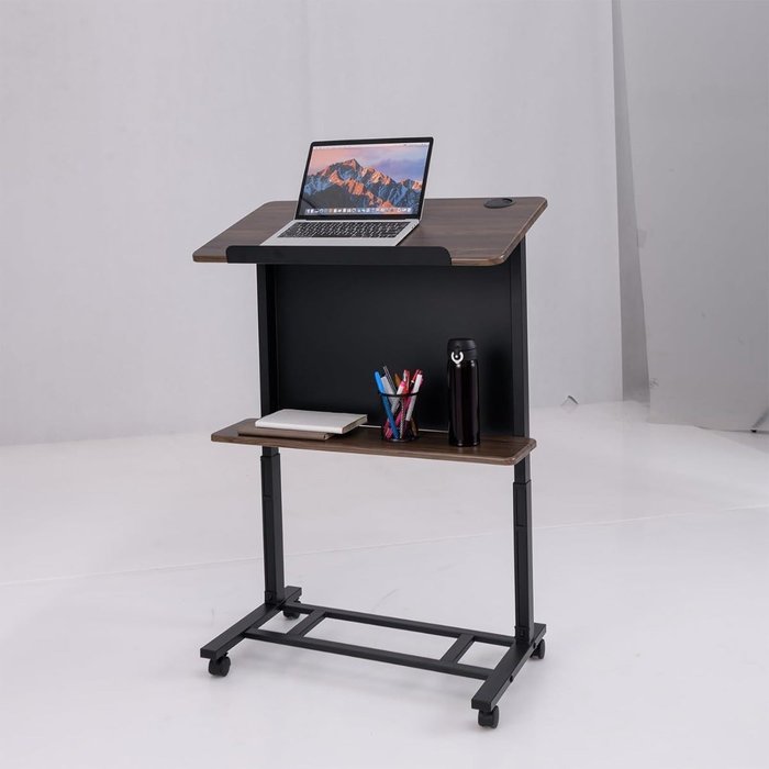 Mesa atril móvil ajustable 103-125cm superficie inclinada estante nogal