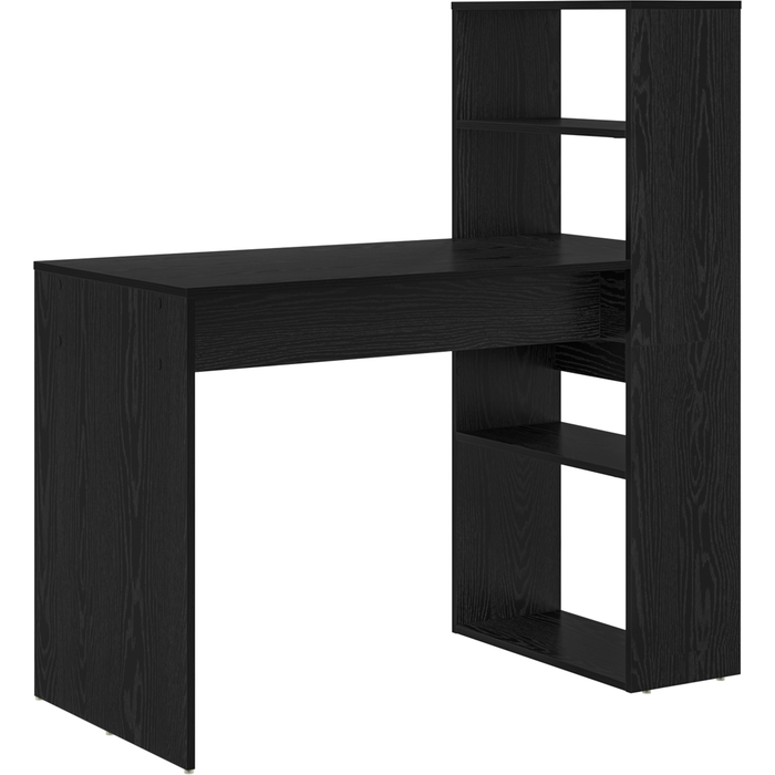 Escritorio con almacenamiento roble negro 113x54x120 cm madera cfw63922
