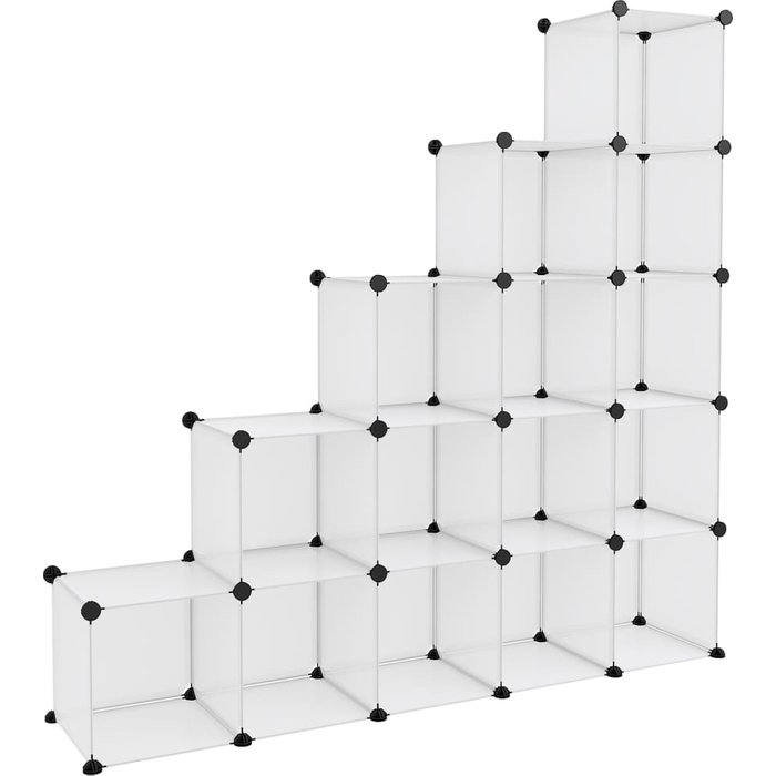 Estantería cúbica con 15 compartimentos de pp transparente - comfortxl