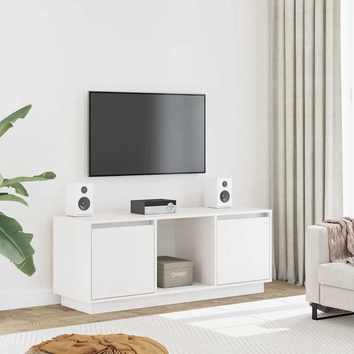 Mueble para tv de madera maciza de pino 110,5x35x44 cm