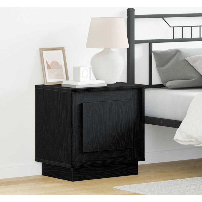 Mesita de noche de 2 piezas, negra, 44 x 34,5 x 45 cm