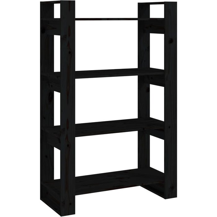 Estantería/divisor de espacios madera pino negro 80x35x125 cm – comfortxl